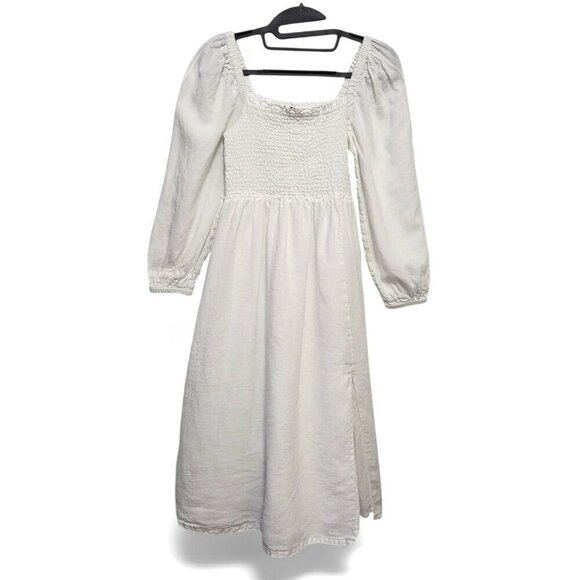 J. CREW Linen Daydream Dress Smocked Lightweight Lined Midi - Picture 6 of 17